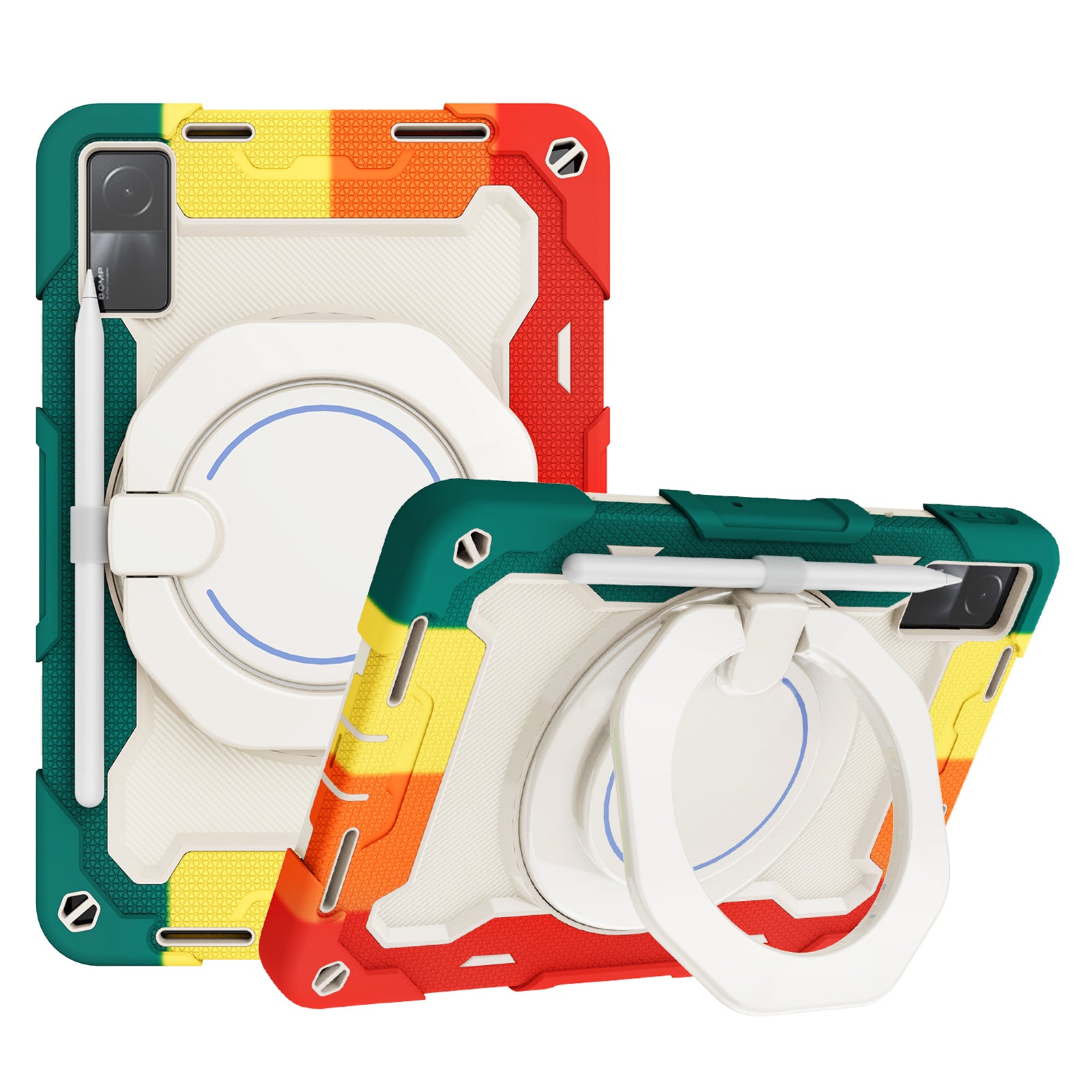 For Xiaomi Redmi Pad 10.6-inch Shock-absorbing Silicone PC Protective Case Rotating Handle-Kickstand Tablet Cover with Pencil Holder and Shoulder Strap For Xiaomi Redmi Pad 10.6-inch Shock-absorbing Silicone PC Protective Case Rotating Handle-Kickstand Tablet Cover with Pencil Holder and Shoulder Strap